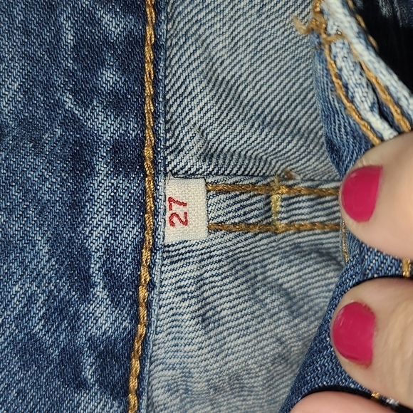 Levi's Original Fit High Rise Distressed Jeans - Picture 8 of 13